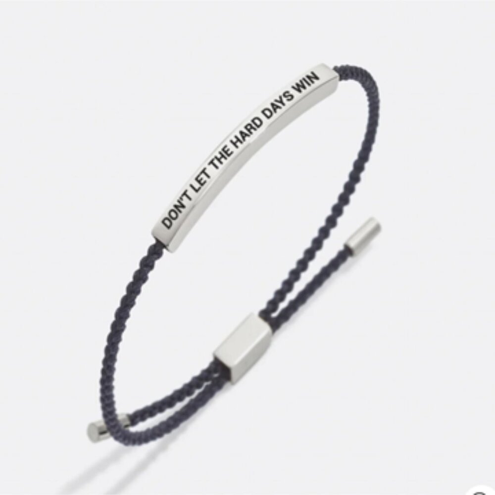 NWT-Mint & Lilly "Don't Let the Hard Days Win" Silver Bracelet